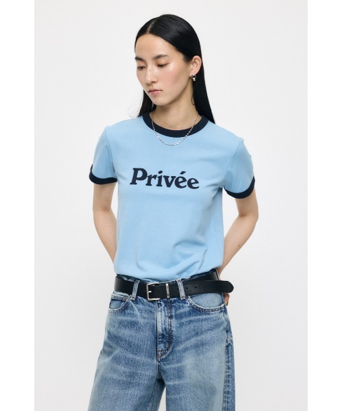 MOUSSY(マウジー)の「PRIVEE RINGER Tシャツ(Tシャツ/カットソー・レディース・ライトイエロー/ネイビー/ブルー・FREE)」の8枚目の写真
