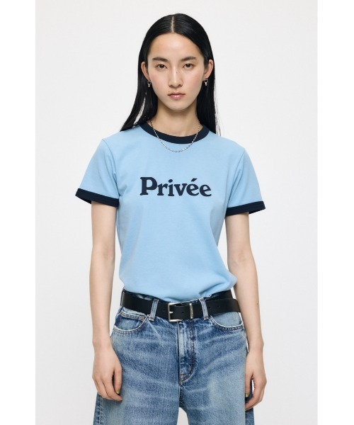 MOUSSY(マウジー)の「PRIVEE RINGER Tシャツ(Tシャツ/カットソー・レディース・ライトイエロー/ネイビー/ブルー・FREE)」の9枚目の写真