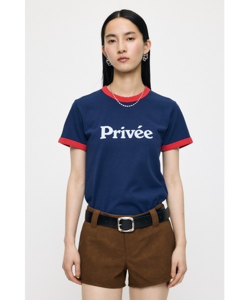 MOUSSY(マウジー)の「PRIVEE RINGER Tシャツ(Tシャツ/カットソー・レディース・ライトイエロー/ネイビー/ブルー・FREE)」の16枚目の写真