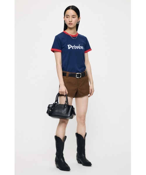MOUSSY(マウジー)の「PRIVEE RINGER Tシャツ(Tシャツ/カットソー・レディース・ライトイエロー/ネイビー/ブルー・FREE)」の18枚目の写真