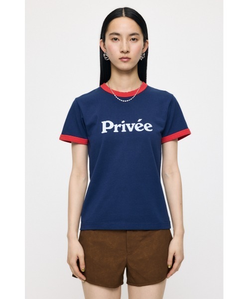 MOUSSY(マウジー)の「PRIVEE RINGER Tシャツ(Tシャツ/カットソー・レディース・ライトイエロー/ネイビー/ブルー・FREE)」の22枚目の写真