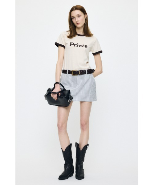 MOUSSY(マウジー)の「PRIVEE RINGER Tシャツ(Tシャツ/カットソー・レディース・ライトイエロー/ネイビー/ブルー・FREE)」の13枚目の写真