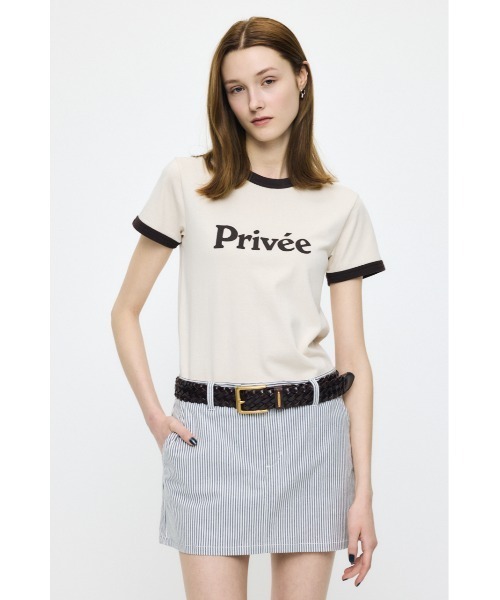 MOUSSY(マウジー)の「PRIVEE RINGER Tシャツ(Tシャツ/カットソー・レディース・ライトイエロー/ネイビー/ブルー・FREE)」の14枚目の写真