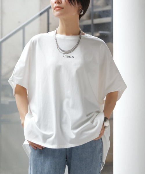 Bee Bouquet（ビーブーケ）の「オーバーサイズロゴTシャツ（Tシャツ/カットソー・レディース・ダークグレー/ホワイト/オレンジ/ブラック・FREE）」の2枚目の写真