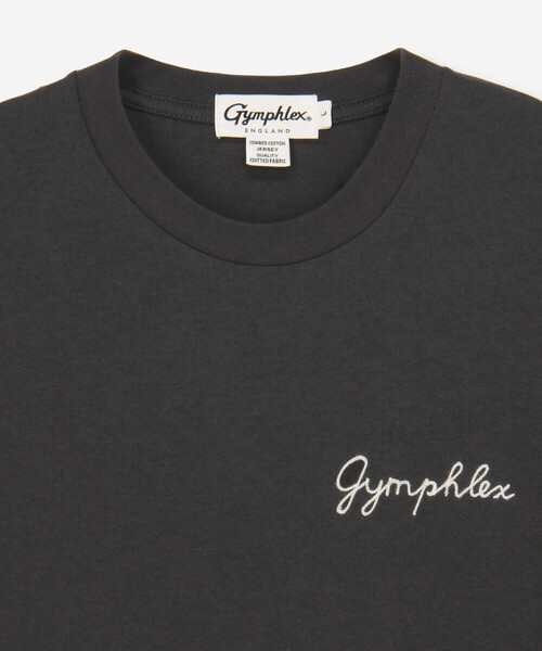 GYMPHLEX(ジムフレックス)の「Gymphlex | 刺繍ロゴTシャツ MEN(Tシャツ/カットソー・メンズ・チャコール/ホワイト・XL/L/M)」の5枚目の写真