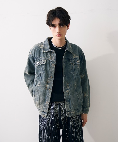 Shoowtime(ショウタイム)の「Vintage like cropped denim jacket / ビンテージライククロップドデニムジャケット(デニムジャケット・メンズ・ブルー・MEDIUM/X-LARGE/LARGE)」の6枚目の写真