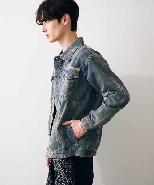 Shoowtime(ショウタイム)の「Vintage like cropped denim jacket / ビンテージライククロップドデニムジャケット(デニムジャケット・メンズ・ブルー・MEDIUM/X-LARGE/LARGE)」の7枚目の写真