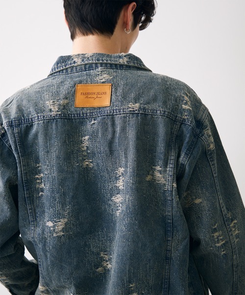 Shoowtime(ショウタイム)の「Vintage like cropped denim jacket / ビンテージライククロップドデニムジャケット(デニムジャケット・メンズ・ブルー・MEDIUM/X-LARGE/LARGE)」の2枚目の写真