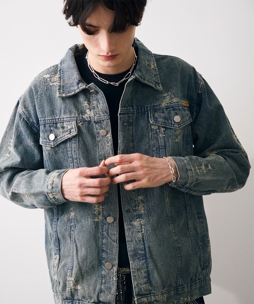 Shoowtime(ショウタイム)の「Vintage like cropped denim jacket / ビンテージライククロップドデニムジャケット(デニムジャケット・メンズ・ブルー・MEDIUM/X-LARGE/LARGE)」の3枚目の写真