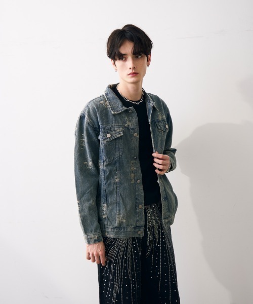 Shoowtime(ショウタイム)の「Vintage like cropped denim jacket / ビンテージライククロップドデニムジャケット(デニムジャケット・メンズ・ブルー・MEDIUM/X-LARGE/LARGE)」の4枚目の写真