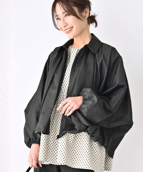 Ehre style(エーレスタイル)の「綺麗め好きへ 艶で格上げ バルーンブルゾン(ブルゾン・レディース・アイボリー/ブラック/カーキ・FREE)」の2枚目の写真