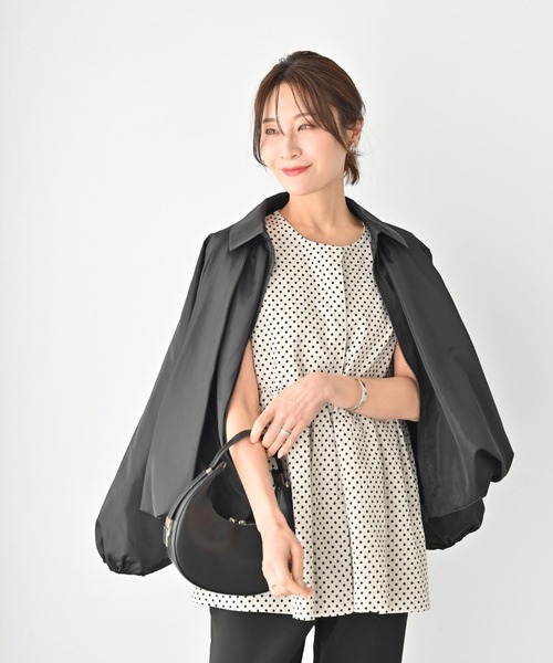 Ehre style(エーレスタイル)の「綺麗め好きへ 艶で格上げ バルーンブルゾン(ブルゾン・レディース・アイボリー/ブラック/カーキ・FREE)」の5枚目の写真