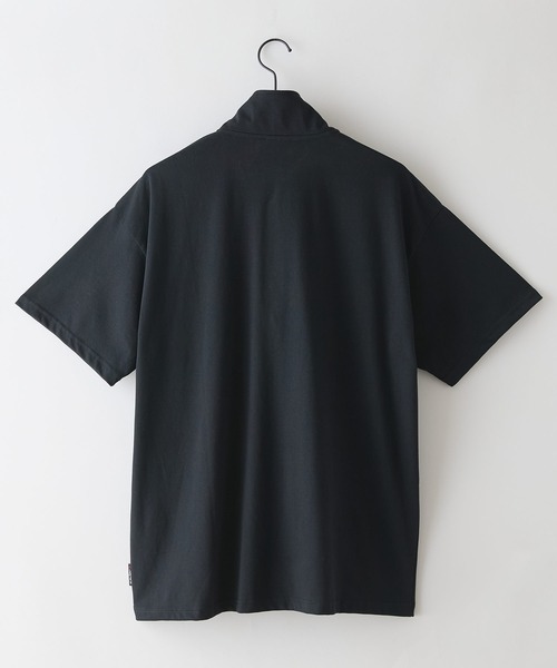 SAVIER(サビアー)の「【SAVIER/サビアー】×【ZERO STAIN/ゼロステイン】【NYロゴ立体刺繍】コラボ ハーフジップ Tシャツ オーバーサイズ 汗染み防止 ストリート・スケーター(Tシャツ/カットソー・メンズ・スミクロ/ホワイト・LARGE/MEDIUM)」の9枚目の写真