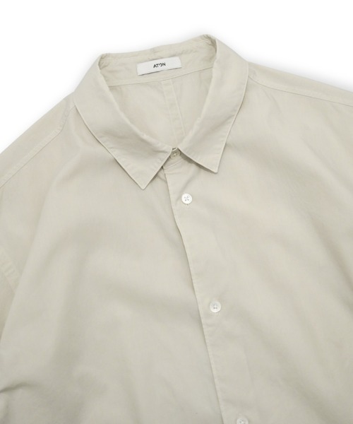 ATON（エイトン）の「【ATON】 SHRINK COTTON LAWN OVERSIZED HALF SLEEVE SHIRT（シャツ/ブラウス・メンズ・ベージュ・6）」の2枚目の写真