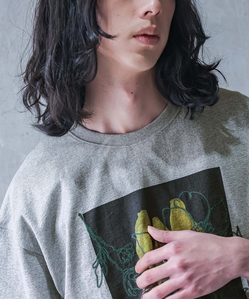 MDR(エムディアール)の「『フラワーフォト刺繍クルーTシャツ』(Tシャツ/カットソー・メンズ・オフホワイト/杢グレー/ブラック・L/M/XL)」の21枚目の写真