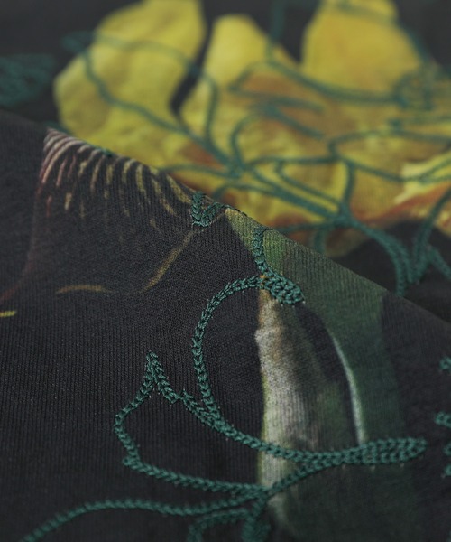 MDR(エムディアール)の「『フラワーフォト刺繍クルーTシャツ』(Tシャツ/カットソー・メンズ・オフホワイト/杢グレー/ブラック・L/M/XL)」の10枚目の写真