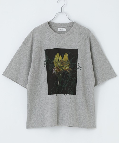 MDR(エムディアール)の「『フラワーフォト刺繍クルーTシャツ』(Tシャツ/カットソー・メンズ・オフホワイト/杢グレー/ブラック・L/M/XL)」の6枚目の写真