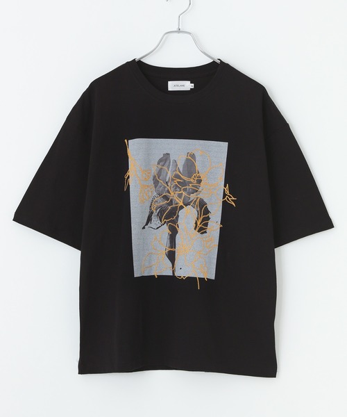 MDR(エムディアール)の「『フラワーフォト刺繍クルーTシャツ』(Tシャツ/カットソー・メンズ・オフホワイト/杢グレー/ブラック・L/M/XL)」の7枚目の写真
