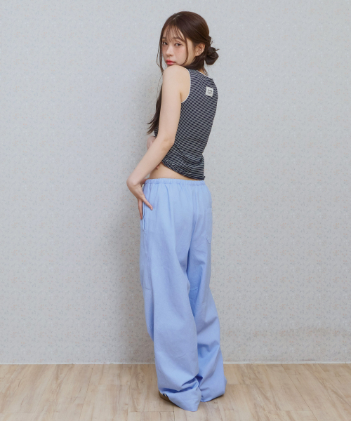 KIJIKO(キジコ)の「ke613. Move Pigment Wide Pants Sky Blue(その他パンツ・レディース・スカイブルー・SMALL/MEDIUM)」の2枚目の写真