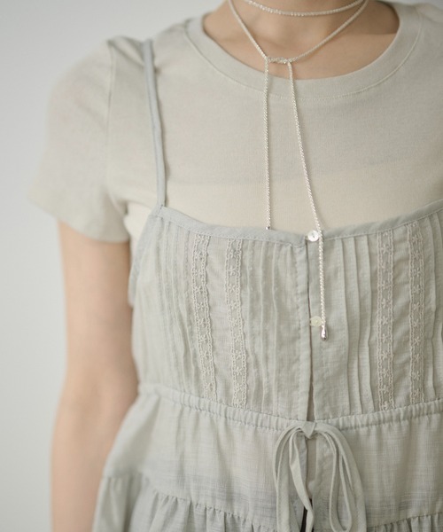 LAULEN（ローレン）の「layered pintuck camisole tops /レイヤードピンタックキャミソールトップス（Tシャツ/カットソー・レディース・グレー/ホワイト/ベージュ/イエロー・FREE）」の20枚目の写真