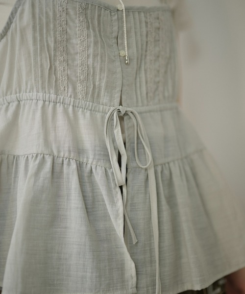 LAULEN（ローレン）の「layered pintuck camisole tops /レイヤードピンタックキャミソールトップス（Tシャツ/カットソー・レディース・グレー/ホワイト/ベージュ/イエロー・FREE）」の19枚目の写真