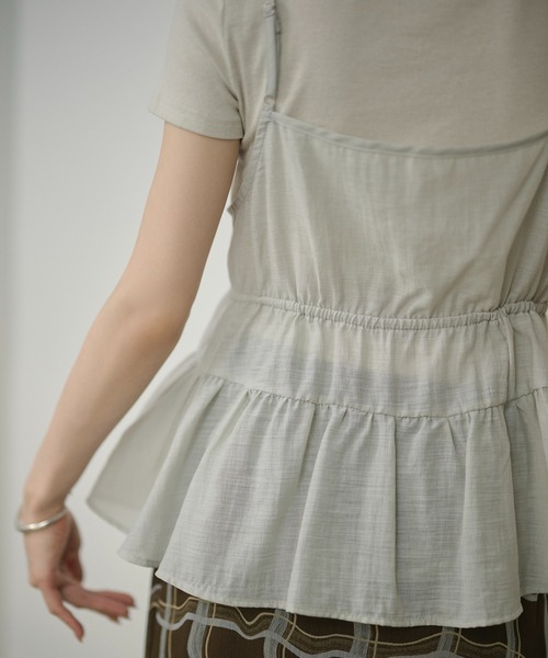 LAULEN（ローレン）の「layered pintuck camisole tops /レイヤードピンタックキャミソールトップス（Tシャツ/カットソー・レディース・グレー/ホワイト/ベージュ/イエロー・FREE）」の16枚目の写真