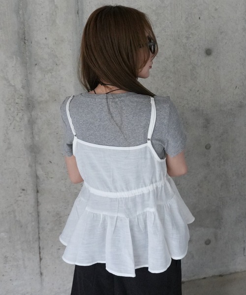 LAULEN（ローレン）の「layered pintuck camisole tops /レイヤードピンタックキャミソールトップス（Tシャツ/カットソー・レディース・グレー/ホワイト/ベージュ/イエロー・FREE）」の15枚目の写真