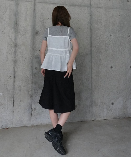 LAULEN（ローレン）の「layered pintuck camisole tops /レイヤードピンタックキャミソールトップス（Tシャツ/カットソー・レディース・グレー/ホワイト/ベージュ/イエロー・FREE）」の13枚目の写真