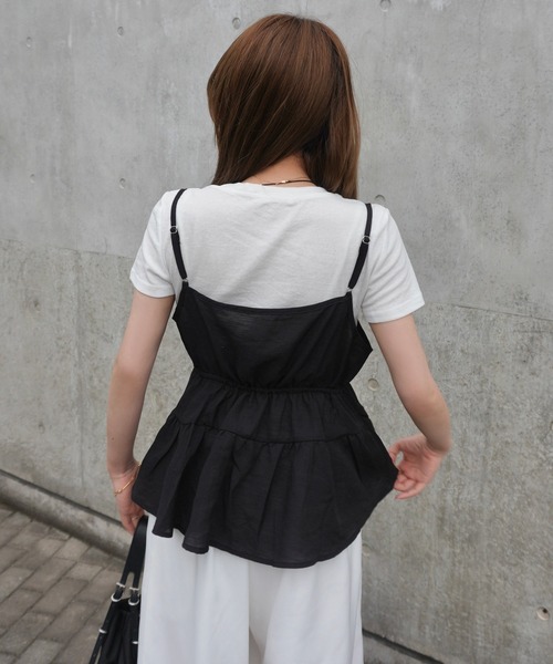 LAULEN（ローレン）の「layered pintuck camisole tops /レイヤードピンタックキャミソールトップス（Tシャツ/カットソー・レディース・グレー/ホワイト/ベージュ/イエロー・FREE）」の10枚目の写真