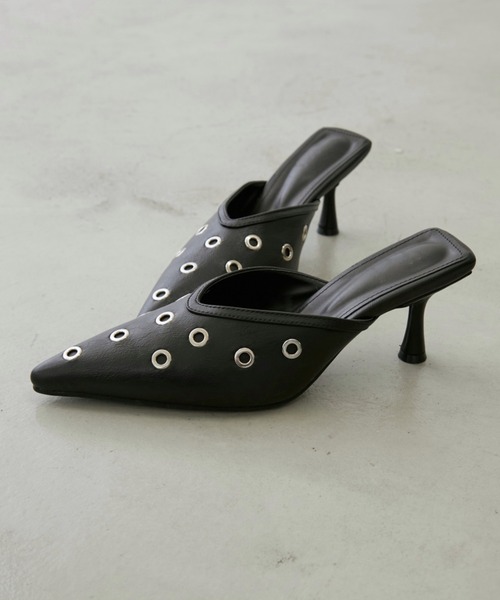Rohwel（ローウェル）の「Eyelet Pointed Mule / アイレットポインテッドミュール（パンプス・レディース・ブラック・LARGE/MEDIUM/SMALL）」の4枚目の写真
