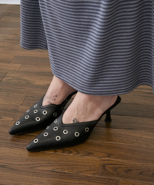 Rohwel（ローウェル）の「Eyelet Pointed Mule / アイレットポインテッドミュール（パンプス・レディース・ブラック・LARGE/MEDIUM/SMALL）」の16枚目の写真