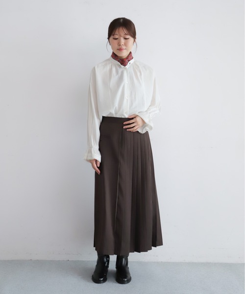 NOMBRE IMPAIR（ノンブルアンペール）の「【予約】ポリレーヨンクロス　レースカフブラウス（シャツ/ブラウス・レディース・ホワイト・FREE）」の2枚目の写真