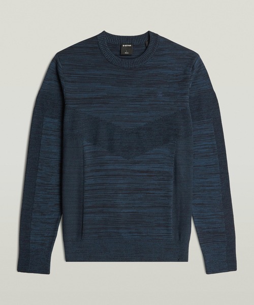G-STAR(ジースター)の「3D Biker Knit Pullover/デザイン編みクルーネックニットセーター(ニット/セーター・メンズ・グリーン系その他/ブルー系その他・MEDIUM/X-LARGE/SMALL/LARGE/X-SMALL)」の5枚目の写真