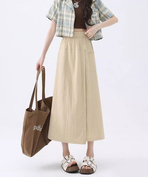 Flugge（フラッジー）の「ラップスカート風ワイドパンツ（スカート・レディース・ベージュ/ブラック・MEDIUM/LARGE）」の5枚目の写真