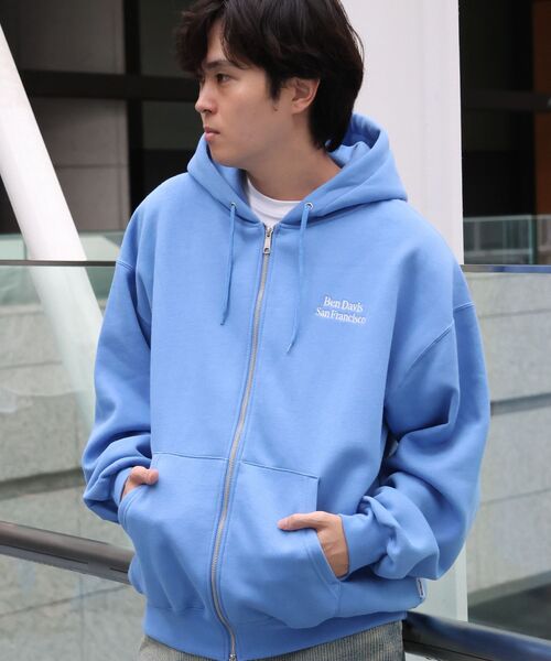BEN DAVIS(ベンデイビス)の「【BEN DAVIS(ベンデイビス)】BD SWEAT ZIP HOODIE / スウェットパーカー Wジップ フーディ ワンポイント刺繍 裏起毛 ユニセックス(パーカー・メンズ・スカイブルー/グレー/ピンク/ブラック/ミント・X-LARGE/MEDIUM/LARGE)」の6枚目の写真