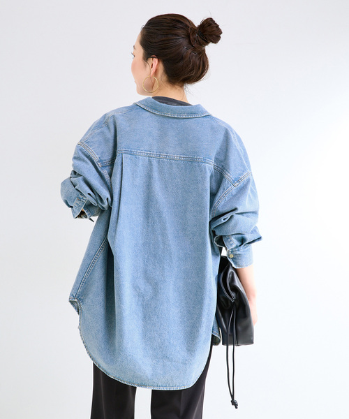 B.C STOCK(ベーセーストック)の「《追加》ウォッシャブル / デニムワーカーシャツ 2(シャツ/ブラウス・レディース・ブルー・FREE)」の15枚目の写真