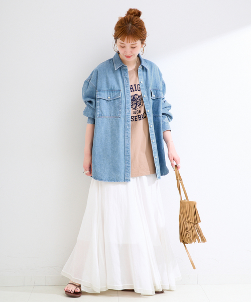 B.C STOCK(ベーセーストック)の「《追加》ウォッシャブル / デニムワーカーシャツ 2(シャツ/ブラウス・レディース・ブルー・FREE)」の16枚目の写真
