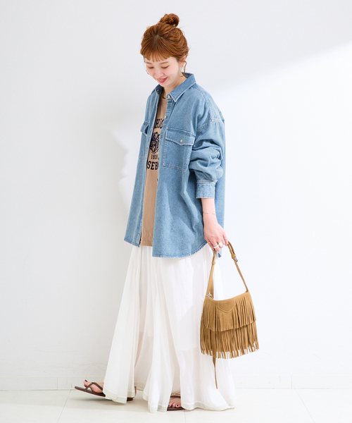 B.C STOCK(ベーセーストック)の「《追加》ウォッシャブル / デニムワーカーシャツ 2(シャツ/ブラウス・レディース・ブルー・FREE)」の17枚目の写真