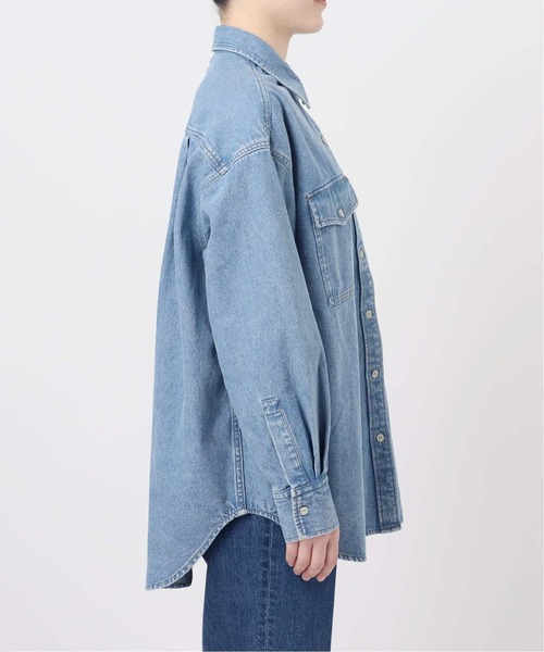 B.C STOCK(ベーセーストック)の「《追加》ウォッシャブル / デニムワーカーシャツ 2(シャツ/ブラウス・レディース・ブルー・FREE)」の3枚目の写真