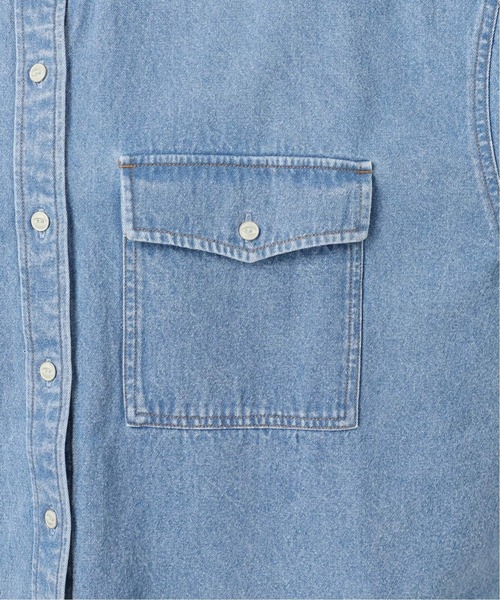 B.C STOCK(ベーセーストック)の「《追加》ウォッシャブル / デニムワーカーシャツ 2(シャツ/ブラウス・レディース・ブルー・FREE)」の5枚目の写真
