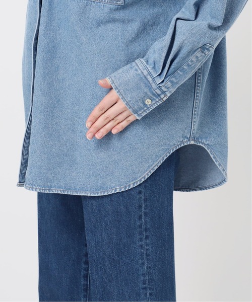 B.C STOCK(ベーセーストック)の「《追加》ウォッシャブル / デニムワーカーシャツ 2(シャツ/ブラウス・レディース・ブルー・FREE)」の6枚目の写真