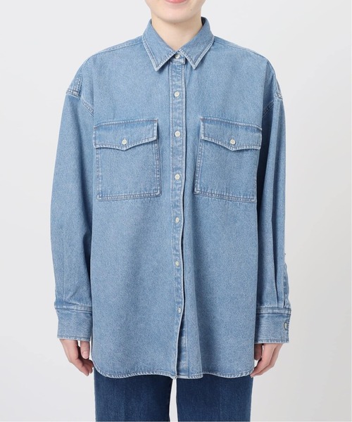 B.C STOCK(ベーセーストック)の「《追加》ウォッシャブル / デニムワーカーシャツ 2(シャツ/ブラウス・レディース・ブルー・FREE)」の7枚目の写真