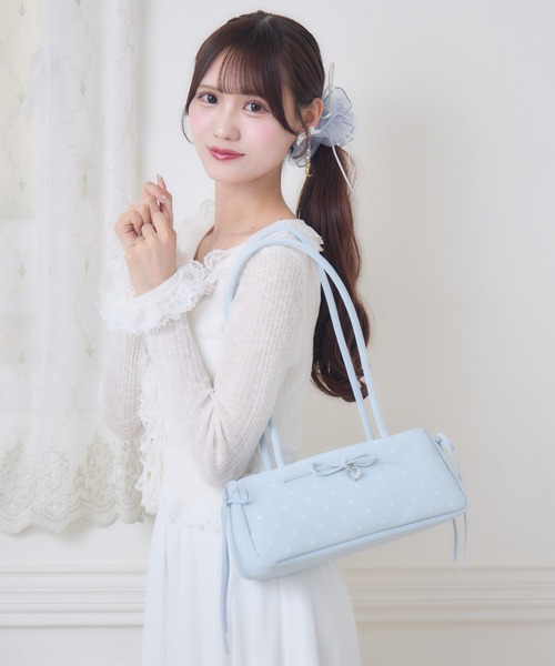 couture BY ROJITA(クチュールバイロジータ)の「ドットプリントショルダーバッグ(ショルダーバッグ・レディース・サックスブルー/ホワイト/ブラック/ピンク・FREE)」の4枚目の写真