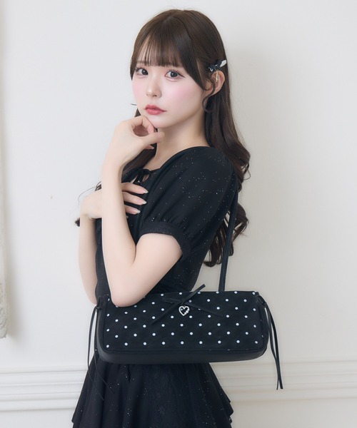 couture BY ROJITA(クチュールバイロジータ)の「ドットプリントショルダーバッグ(ショルダーバッグ・レディース・サックスブルー/ホワイト/ブラック/ピンク・FREE)」の3枚目の写真