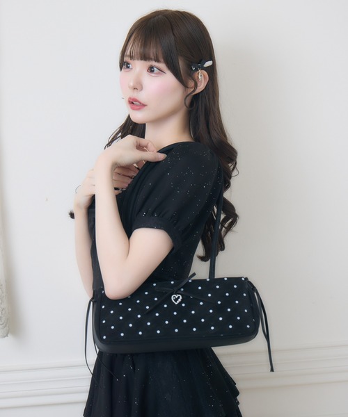 couture BY ROJITA(クチュールバイロジータ)の「ドットプリントショルダーバッグ(ショルダーバッグ・レディース・サックスブルー/ホワイト/ブラック/ピンク・FREE)」の6枚目の写真