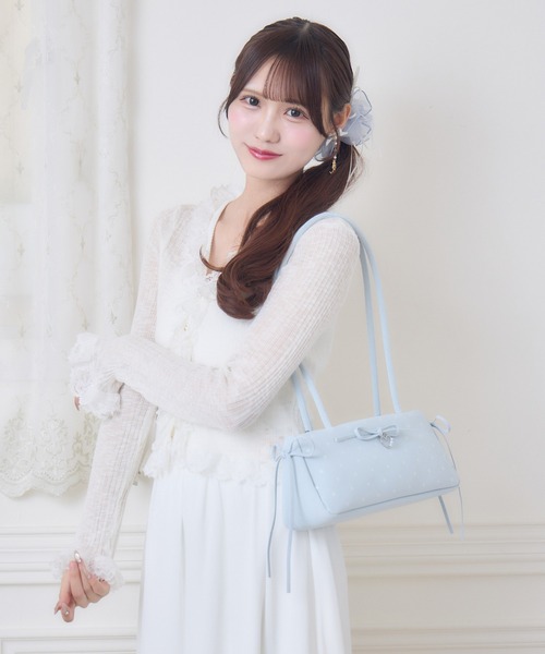 couture BY ROJITA(クチュールバイロジータ)の「ドットプリントショルダーバッグ(ショルダーバッグ・レディース・サックスブルー/ホワイト/ブラック/ピンク・FREE)」の9枚目の写真