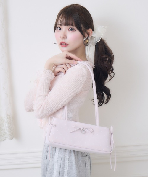 couture BY ROJITA(クチュールバイロジータ)の「ドットプリントショルダーバッグ(ショルダーバッグ・レディース・サックスブルー/ホワイト/ブラック/ピンク・FREE)」の11枚目の写真