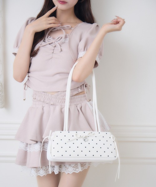 couture BY ROJITA(クチュールバイロジータ)の「ドットプリントショルダーバッグ(ショルダーバッグ・レディース・サックスブルー/ホワイト/ブラック/ピンク・FREE)」の13枚目の写真