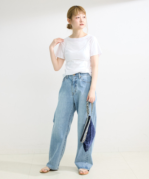 B.C STOCK(ベーセーストック)の「《2枚セット》手洗い可 / *MAI.M. BRA SET SHEER TEE(Tシャツ/カットソー・レディース・ブラック/ホワイト・FREE)」の19枚目の写真