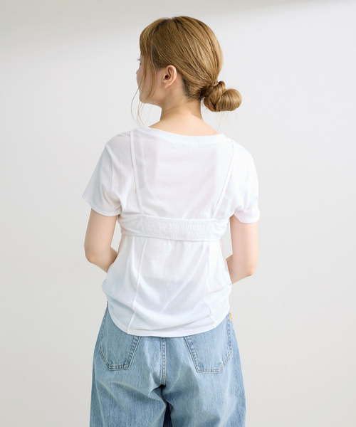 B.C STOCK(ベーセーストック)の「《2枚セット》手洗い可 / *MAI.M. BRA SET SHEER TEE(Tシャツ/カットソー・レディース・ブラック/ホワイト・FREE)」の16枚目の写真